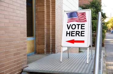 Voting location sign