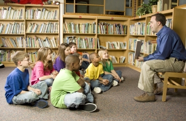 Teacher speaking to students