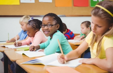 student at desk