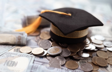 Graduation cap and money