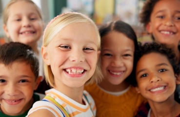 Happy students in school