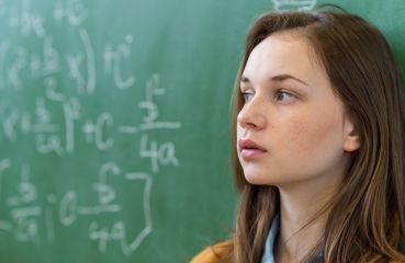 Student in a classroom