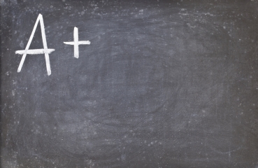 School grade on a chalkboard
