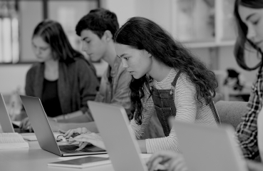 Students on computers at school