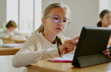 Student using a tablet