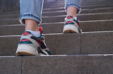 Walking up steps