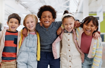 Happy students in school