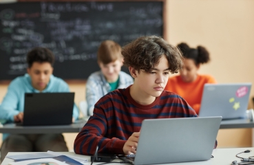 Students on computers