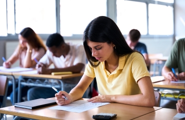 Student taking a test