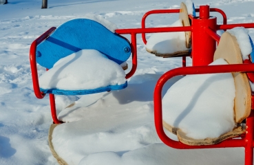 Playground with snow