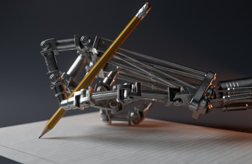 Robot holding a pencil