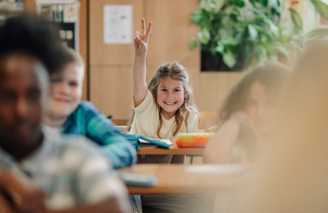 Student raising hand