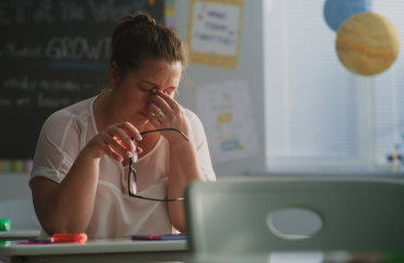 Stressed teacher