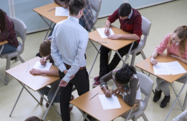 Students taking tests