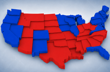 US red-blue political map