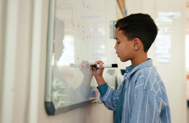 Student doing math