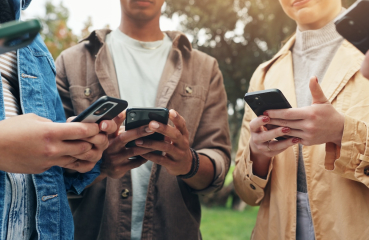 People on phones