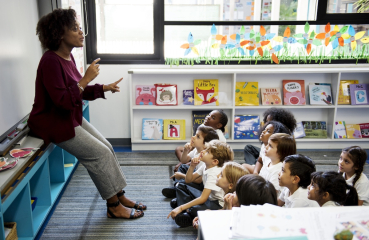 Teacher and students