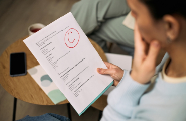 C grade on a test