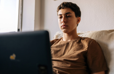Teen using a computer