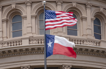 American and Texas flags