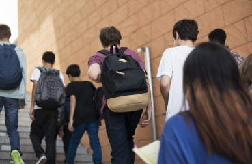 Students walking to school