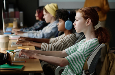 Students on computers