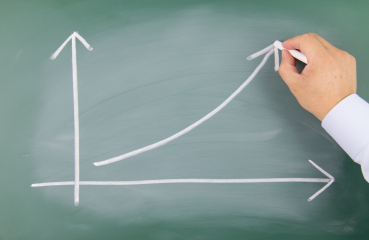 Rising arrow on a graph