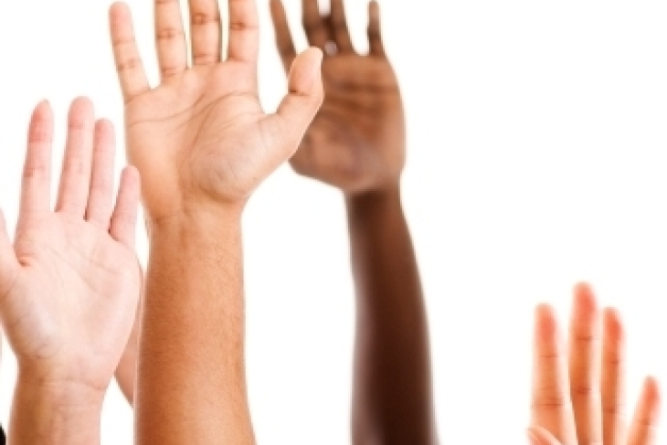 hands raised