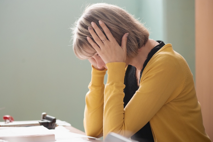 Stressed school teacher