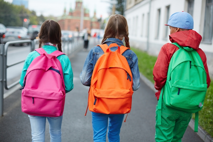 Students walking to school