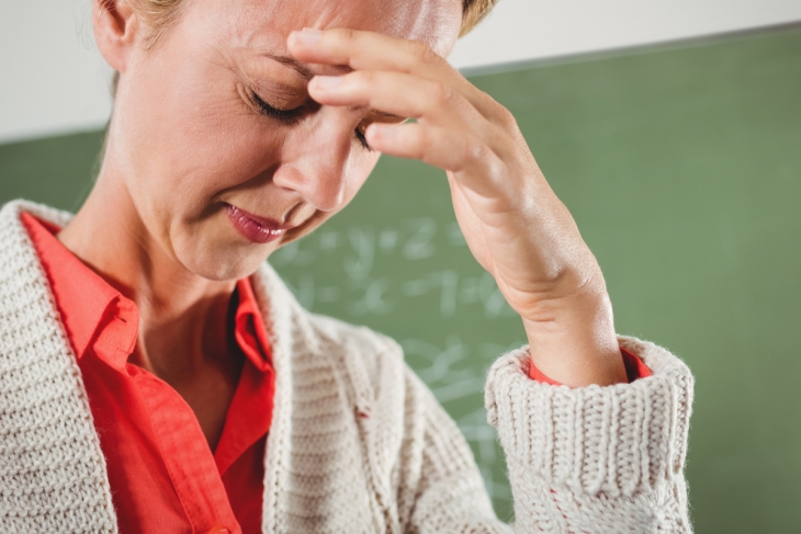 Frustrated school teacher