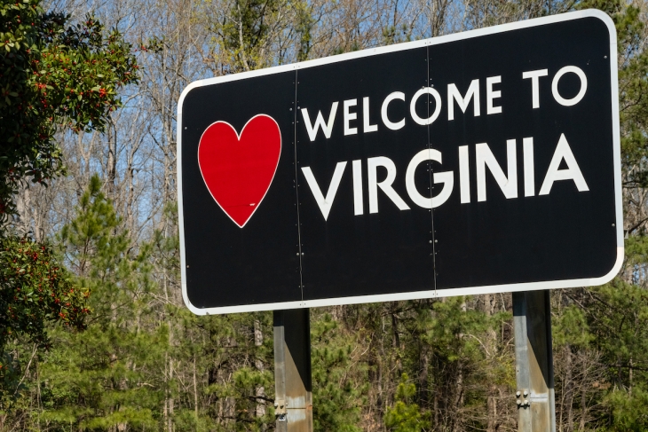 Virginia welcome sign