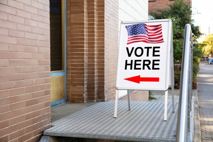 Voting location sign