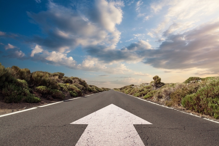 Arrow on a road