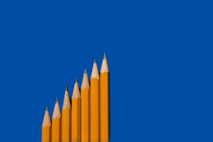 Pencils in a row