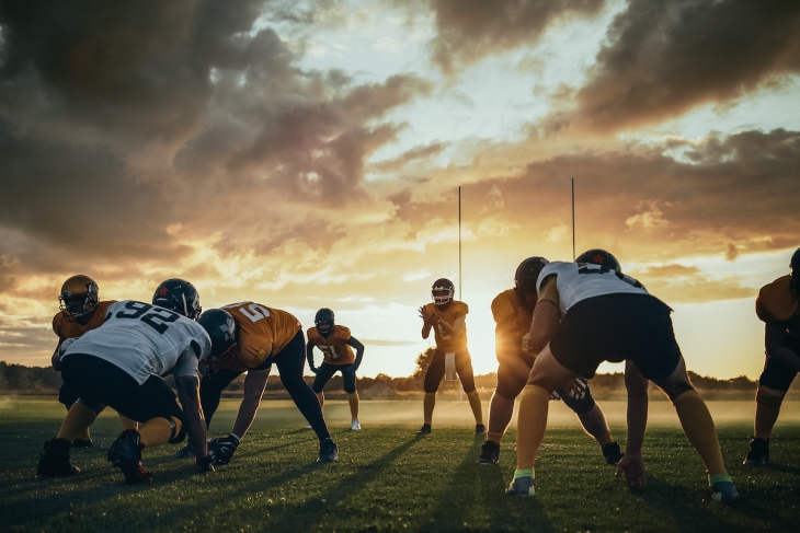 High school football practice