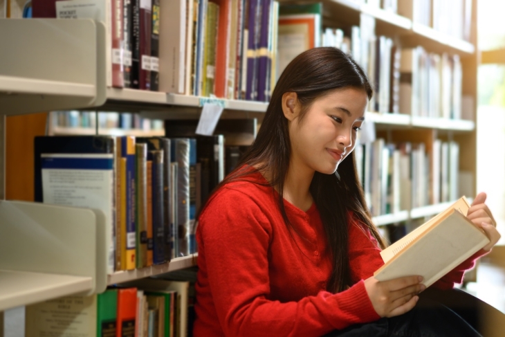Student reading