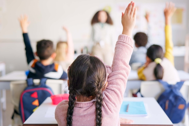 Student raising hand
