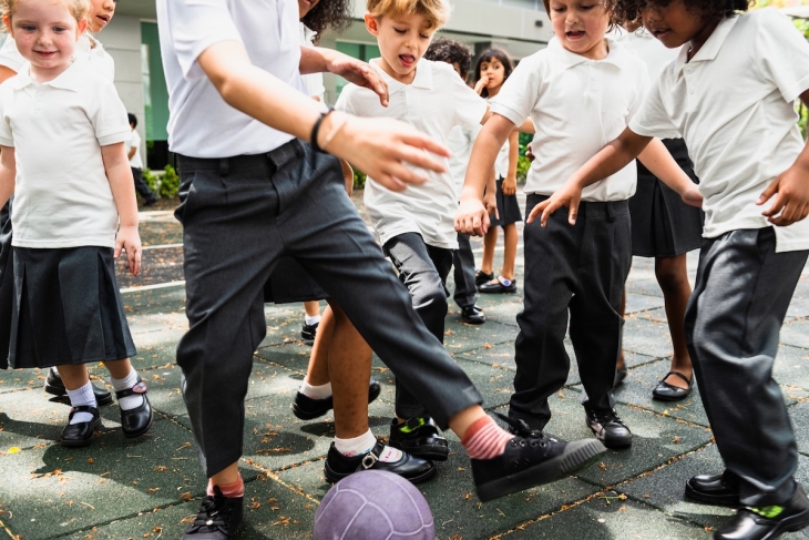 Boys playing at school