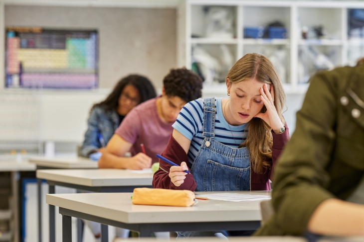 Student taking test 