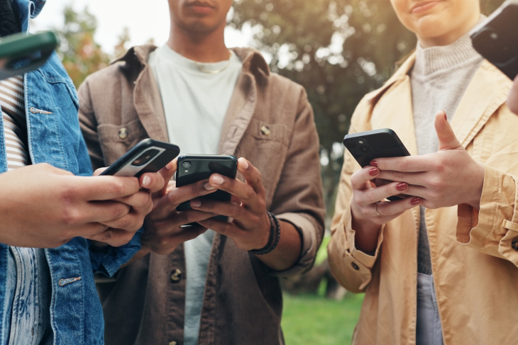 People on phones