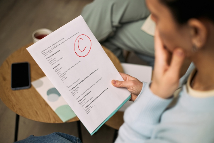 C grade on a test