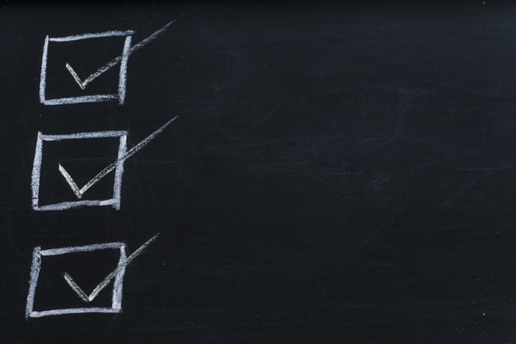 3 checkmarks on a chalkboard