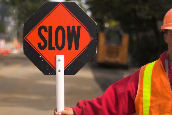 Slow road sign