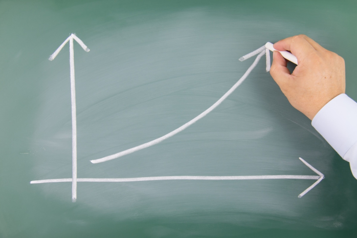 Rising arrow on a graph