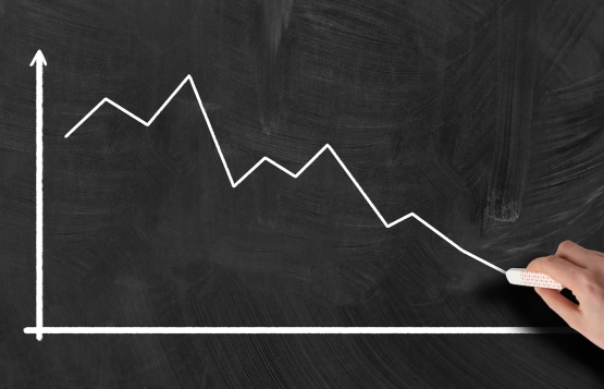 Line graph pointing down