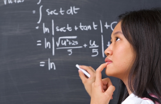 Student doing calculus